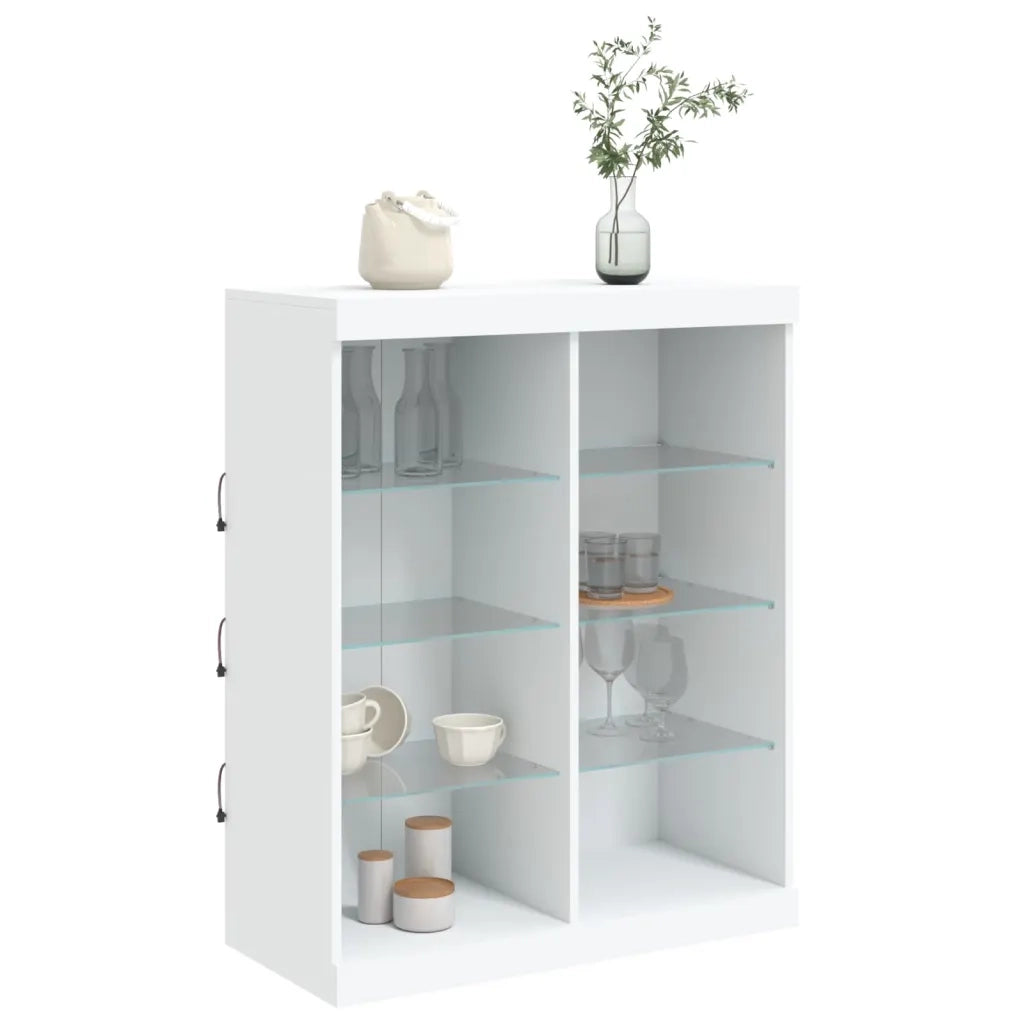 Credenza | Madia | Buffet da pranzo | Armadio da pranzo con Luci LED Bianca 81x37x100 cm