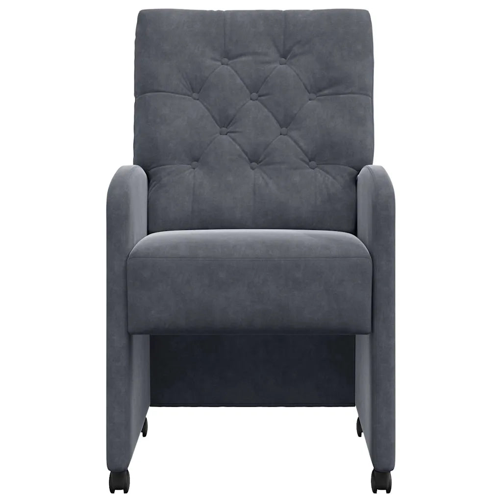 Sedie da Pranzo con Ruote 2 pcs Grigio scuro 58 x 67 x 97 cm
