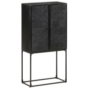 Credenza Nera 60x30x120 cm Legno Massello di Acacia e Mango cod mxl 55724