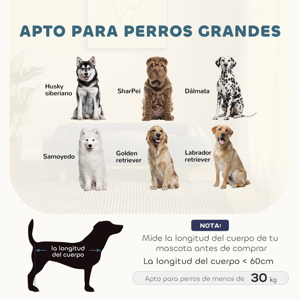 Letto per Cani con Cuscino ¨C zephmum ¨C 96x66x24 cm Blu