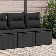 Set Divani da Giardino con Cuscini 2 pz Nero Polyrattan Acacia 3325241