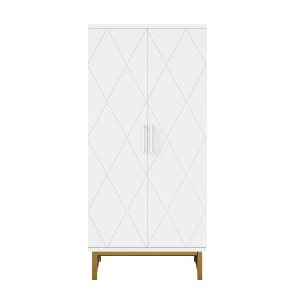 Credenza 60x40x130 cm con ripiani regolabili in pannello di particelle bianco