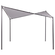 Gazebo da giardino con struttura in metallo e tessuto grigio 300 x 300 cm pergola esterno terrazzo