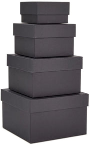 Set di 4 Nestdozen con Copri - Raccogliere Spazio - Diversi Format 3,5 x 2,0 a 16,5 x 10,2 cm - Scatole Decorative per Regali e Archiviazione