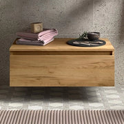 Cassettiera bagno 80 cm sospesa in rovere africa con chiusura soft close - Sumo