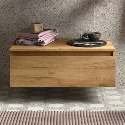 Cassettiera bagno 80 cm sospesa in rovere africa con chiusura soft close - Sumo