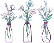 Decorazione per Parete a Foggia di Fiori in Stile Rustico Elegante - 3 Pezzi 35 x 15 cm