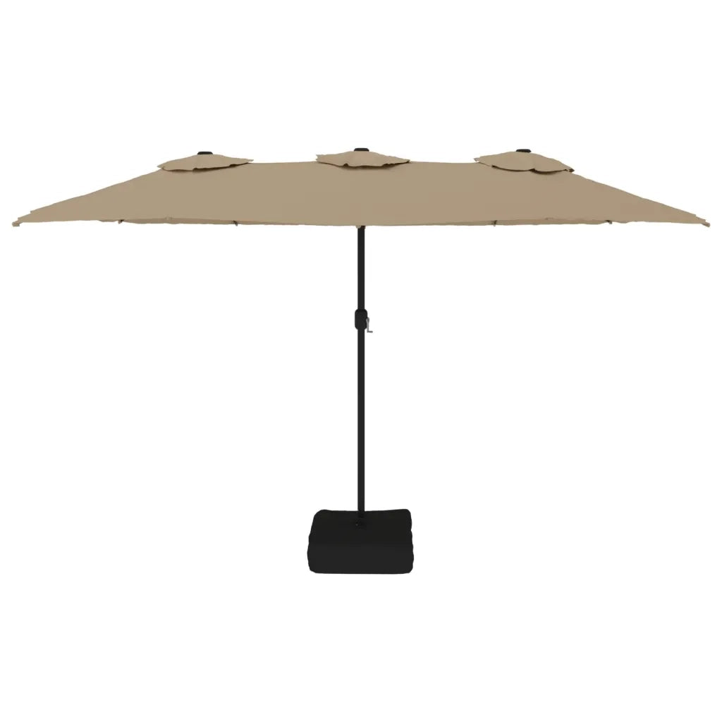 Ombrellone a Doppia Testa-Ombrello da giardino Tortora 449x265 cm