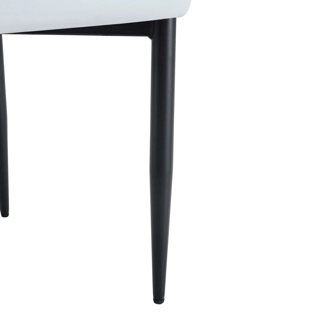 Set di 2 sedie da pranzo ergonomiche bianche in PU
