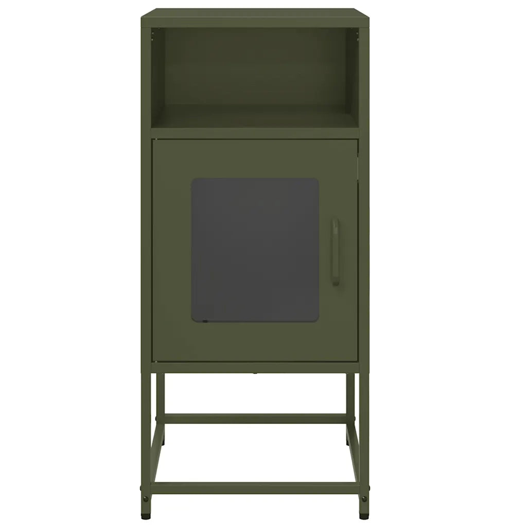 vidaXL Comodino Verde Oliva 36x39x78 cm in Acciaio Laminato a Freddo