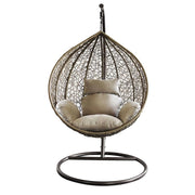 DONDOLO GIGLIO REALIZZATO CON STRTTURA IN ACCIAIO OPACO TORTORA WICKER NATURALE 105 X 71 X H118 CM