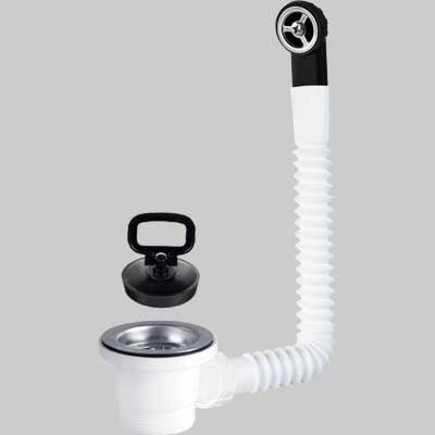 PILETTA CTP DM.70 CON TAPPO E GRIGLIA TONDA Inox 11/2 - 1 pezzi - MARYPLAST
