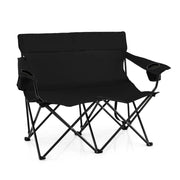 Sedia da campeggio doppia pieghevole per 2 persone 132 x 66 x 96 cm comfort ottimale atmosfera accogliente tessuto Oxford nero 20_0011137