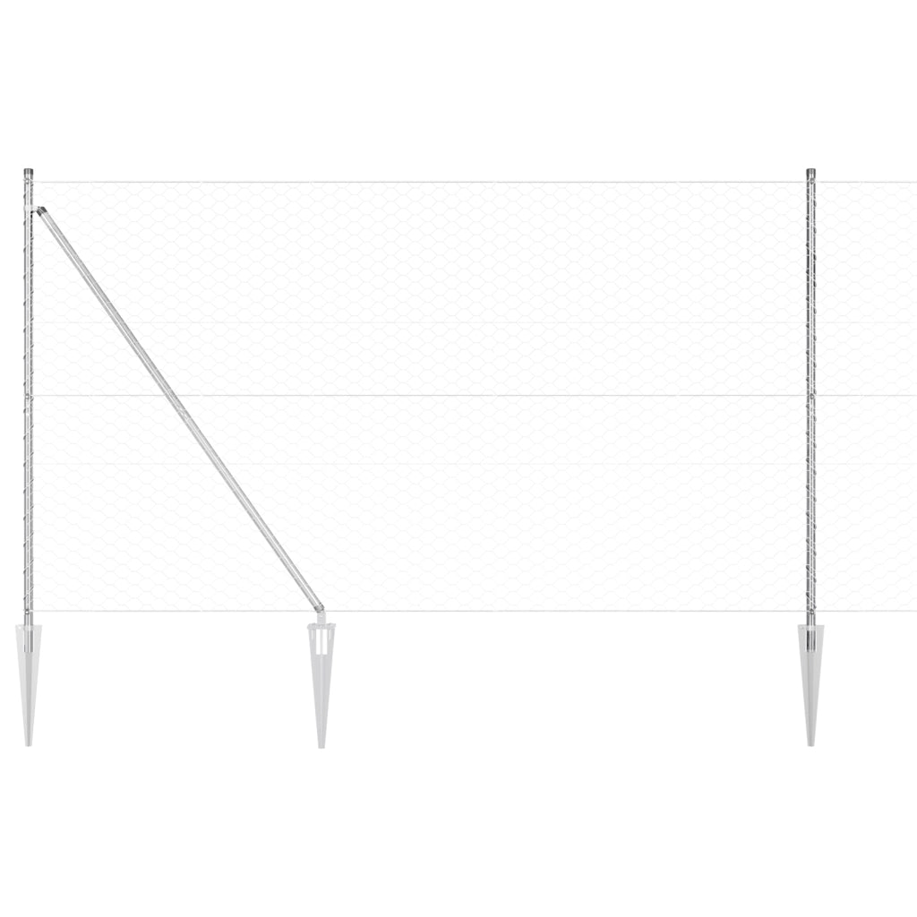 Set di Recinzione Set di 2 Acciaio Zincato 25 x 1.5 m Durevole