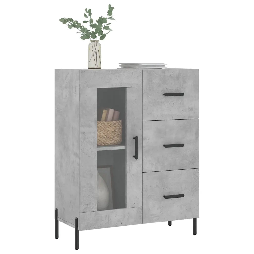 Credenza | Madia | Buffet da pranzo | Armadio da pranzo Grigio Cemento 69,5x34x90 cm in Legno Multistrato