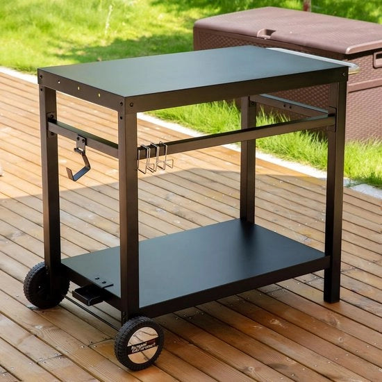 Carrello barbecue, tavolo barbecuetafel, tavolo da giardino, carrello da giardino, cucina all'aperto, tavolo multifunzionale, banco da lavoro per barbecue all'aperto, carrello da servizio, tavolo da lavoro 85 x 50 cm