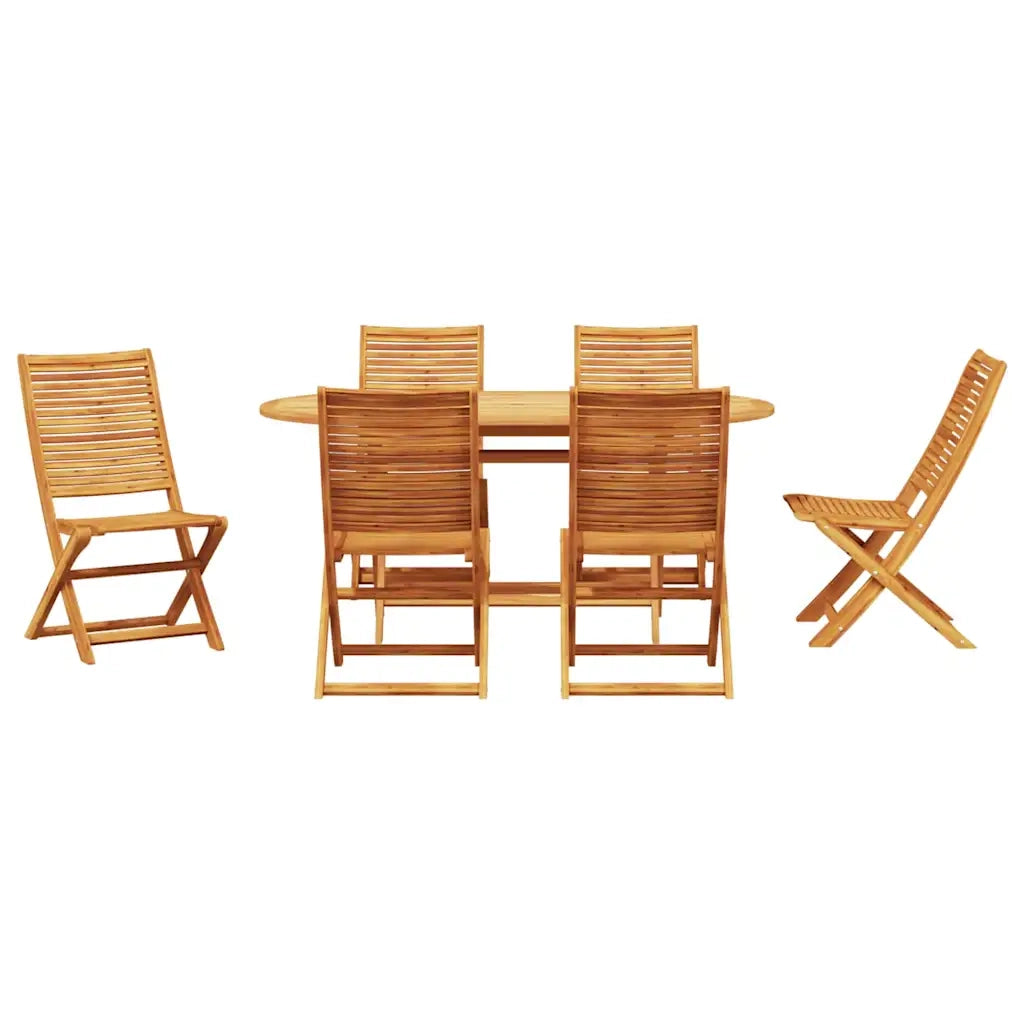 vidaXL Set da Pranzo per Giardino 7 pcs Marrone