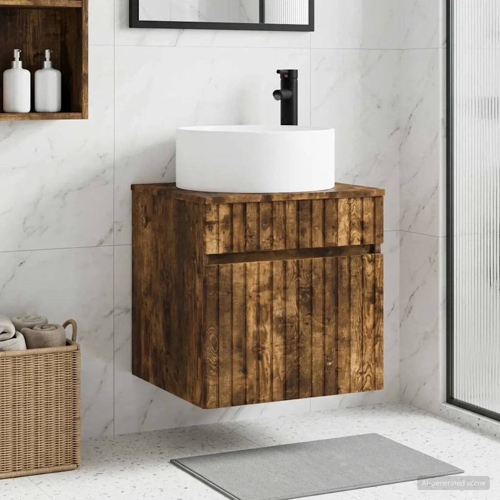Mobile lavabo da parete Rovere Fumo 49 x 44,5 x 65,5 cm 890627