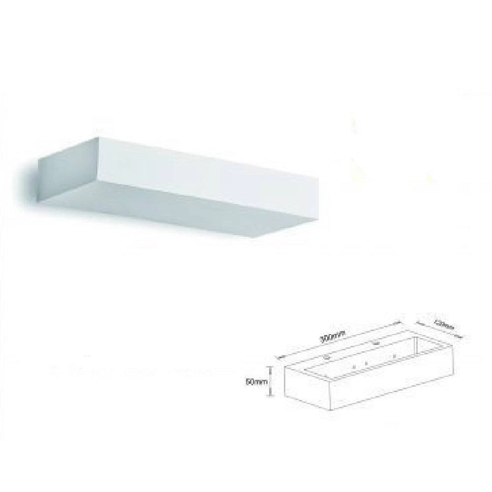 Trade Shop - Applique Parete Moderno In Gesso Rettangolare Attacco 1xr7s Verniciabile Gs-e64 -