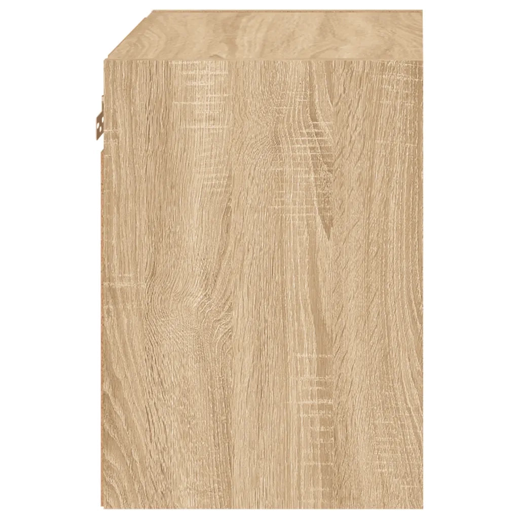 Comodino con Luci LED a Parete Rovere Sonoma 837068