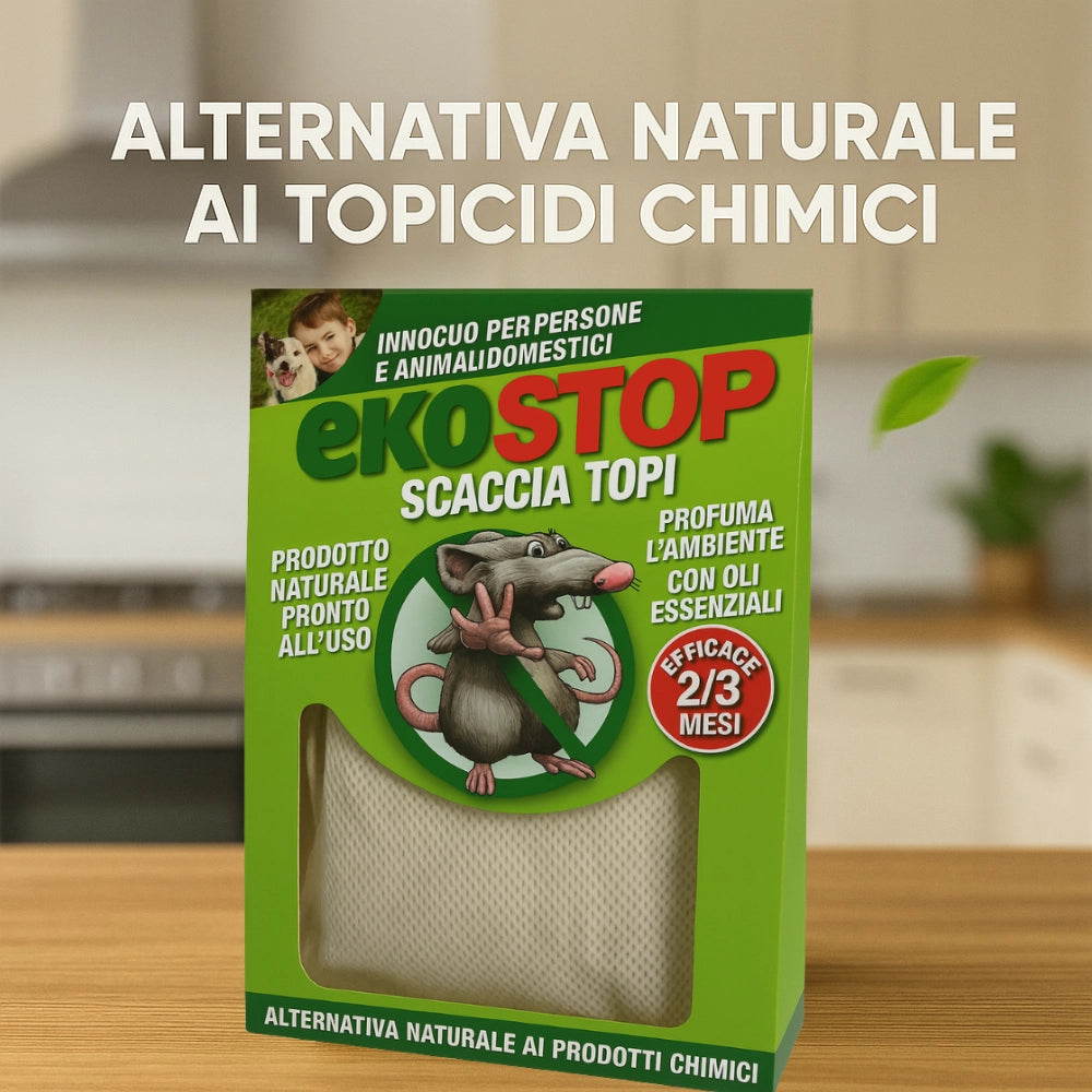 Repellente naturale scacciatopi ratti formula innovativa profumata 50 g ekostop