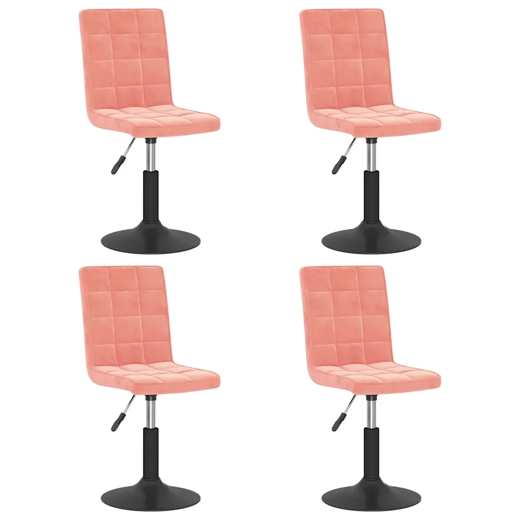 Sedie da Pranzo Girevoli 4 pz Rosa in Velluto 3089294