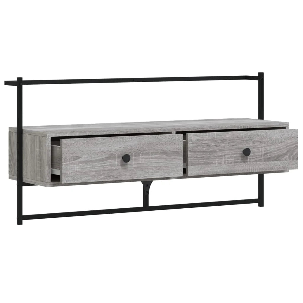 Mobile TV multimediale mensola TV mobile TV credenza TV sala da pranzo soggiorno camera da letto a parete Sonoma 100,5 x 30 x 51 cm legno ingegnerizzato grigio 02_0028175