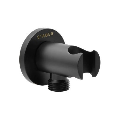 Set doccia nero opaco completo di soffione tondo 20 cm, kit doccetta e miscelatore