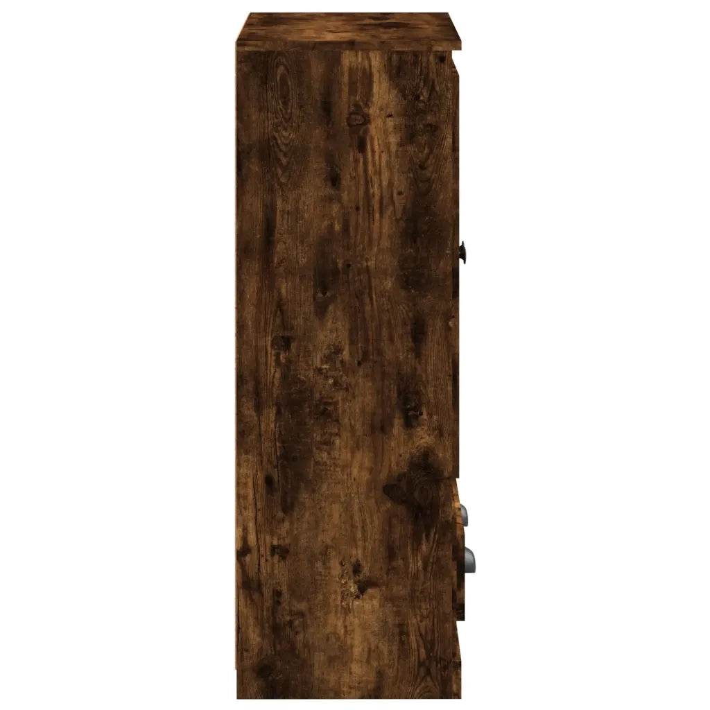 Credenza-Buffet-Armadio da cucina Rovere Fumo 60x35,5x103,5 cm in Legno Multistrato 345805