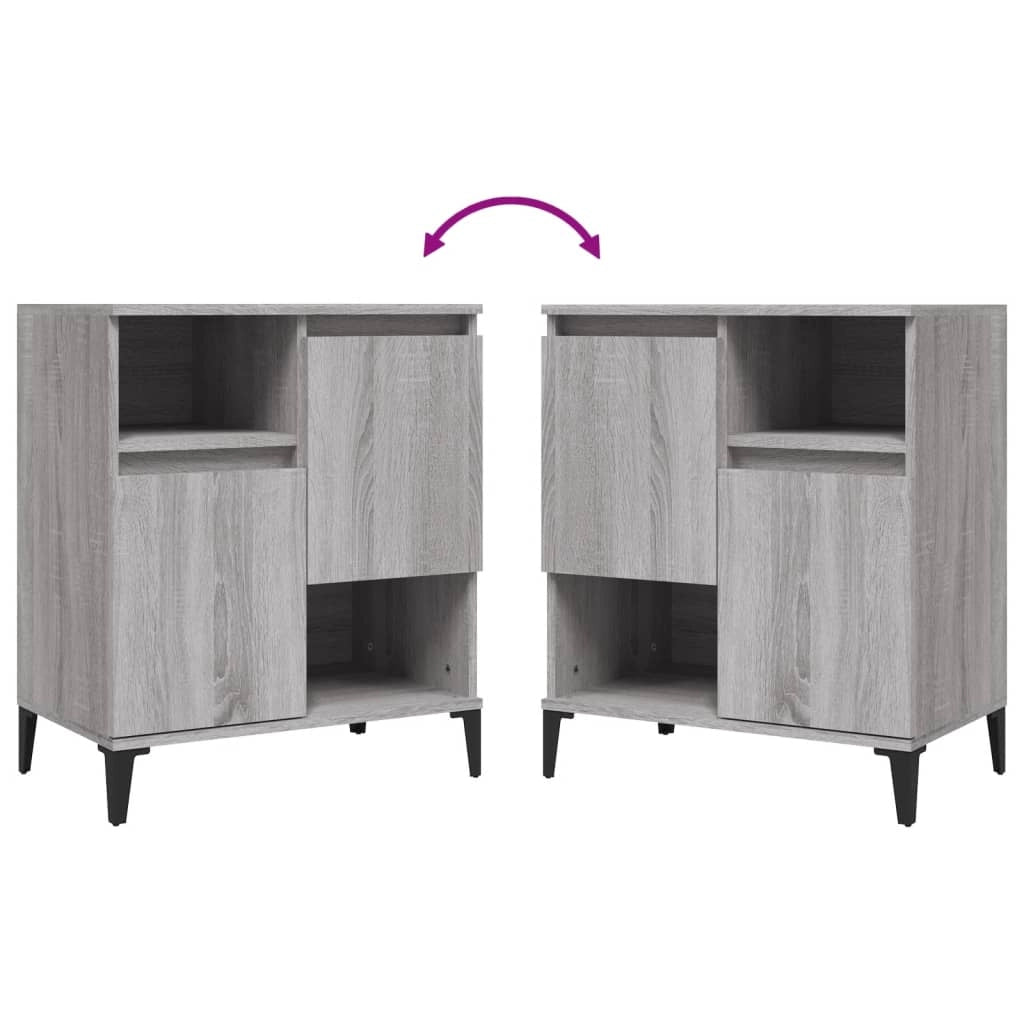 Buffet credenza cassettiera armadio mobile contenitore organizer per cucina soggiorno salotti set da 2 Sonoma 60 x 35 x 70 cm legno ingegnerizzato grigio 02_0036966