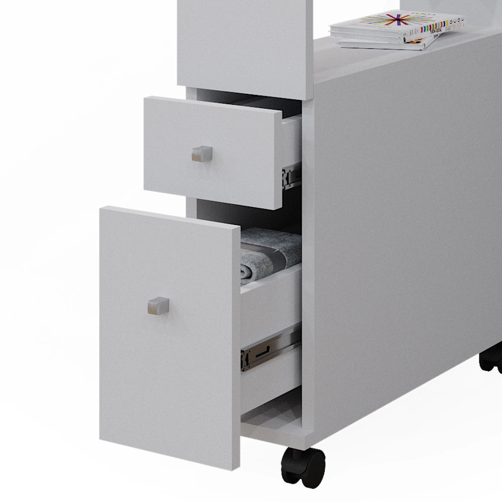 Vicco Cassettiera da bagno Bianco 17.6 x 61.6 cm con 2 cassetti