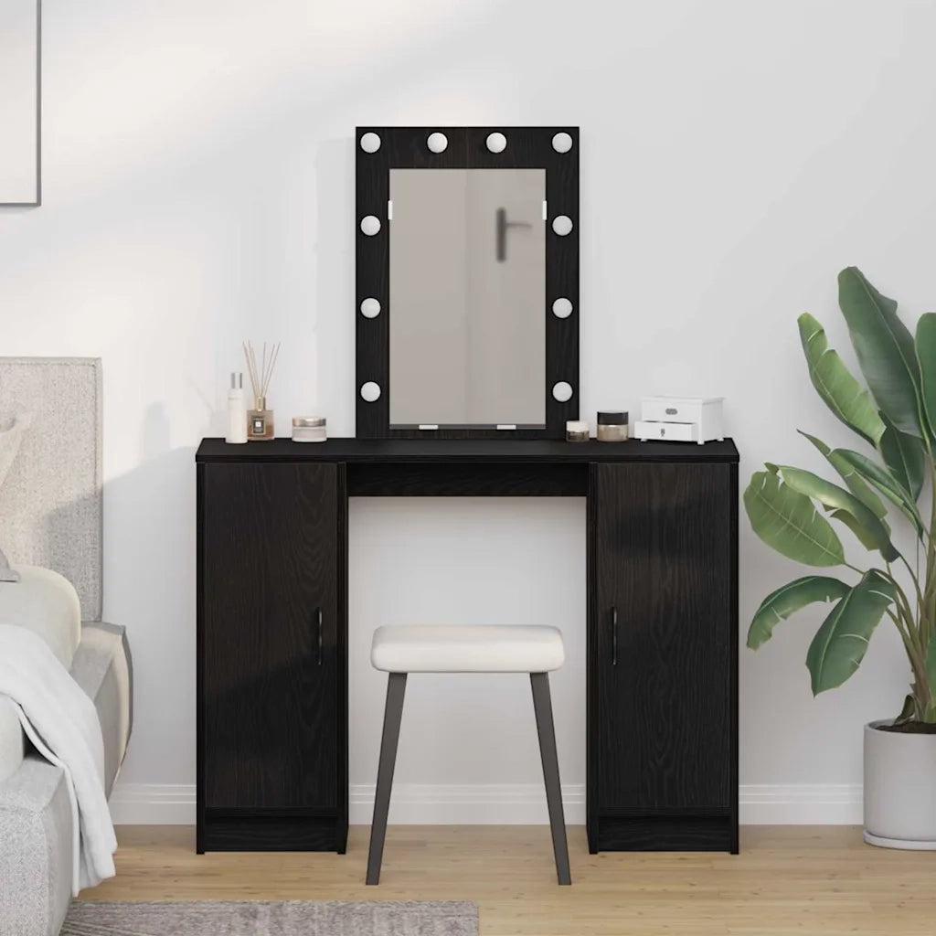Tavolo da Trucco Nero 102 x 33 x 135 cm Legno multistrato 865182