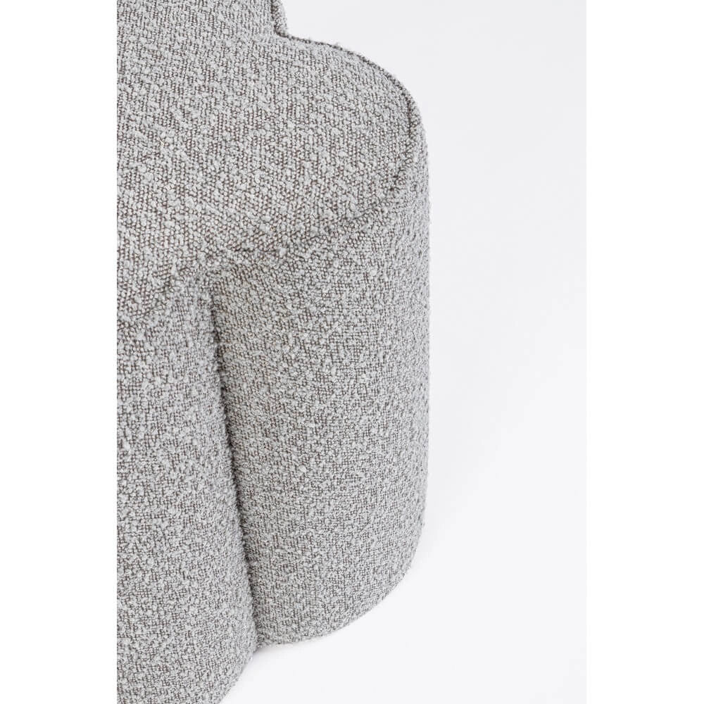 Pouf Sagomato in Tessuto Bouclé Effetto Naturale - WALKER