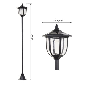 Lanterna solare da esterno ULEVR con 6 LED effetto fiamma bianco freddo, IP44, nera