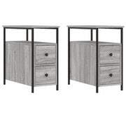 Set di 2 Comodini | Armadio da Notte | Mobiletto da notte Grigio Sonoma 30x60x60 cm in Legno Multistrato