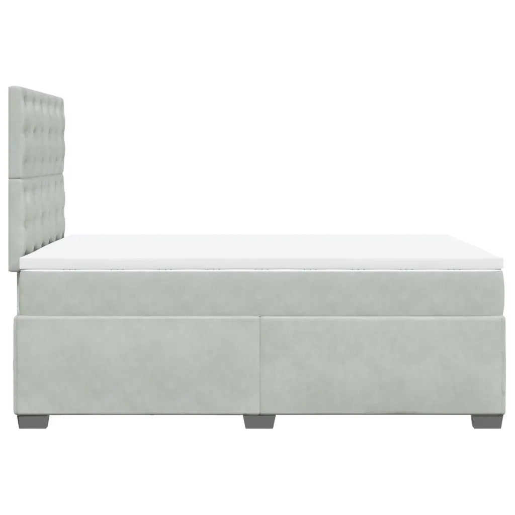 Giroletto a Molle con Materasso Grigio Chiaro 120x200cm Velluto