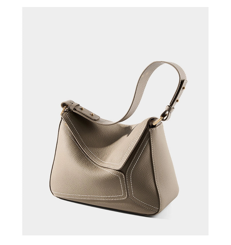 Borse a tracolla in vera pelle, eleganti borse a spalla Hobo grigie