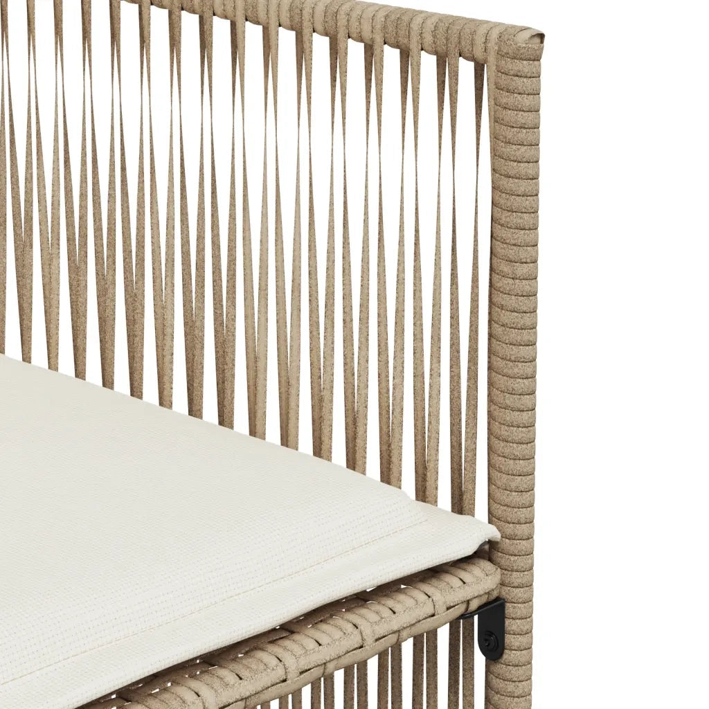 Set da Pranzo da Giardino 7 pz | Set Salotto da Giardino con Cuscini Beige in Polyrattan
