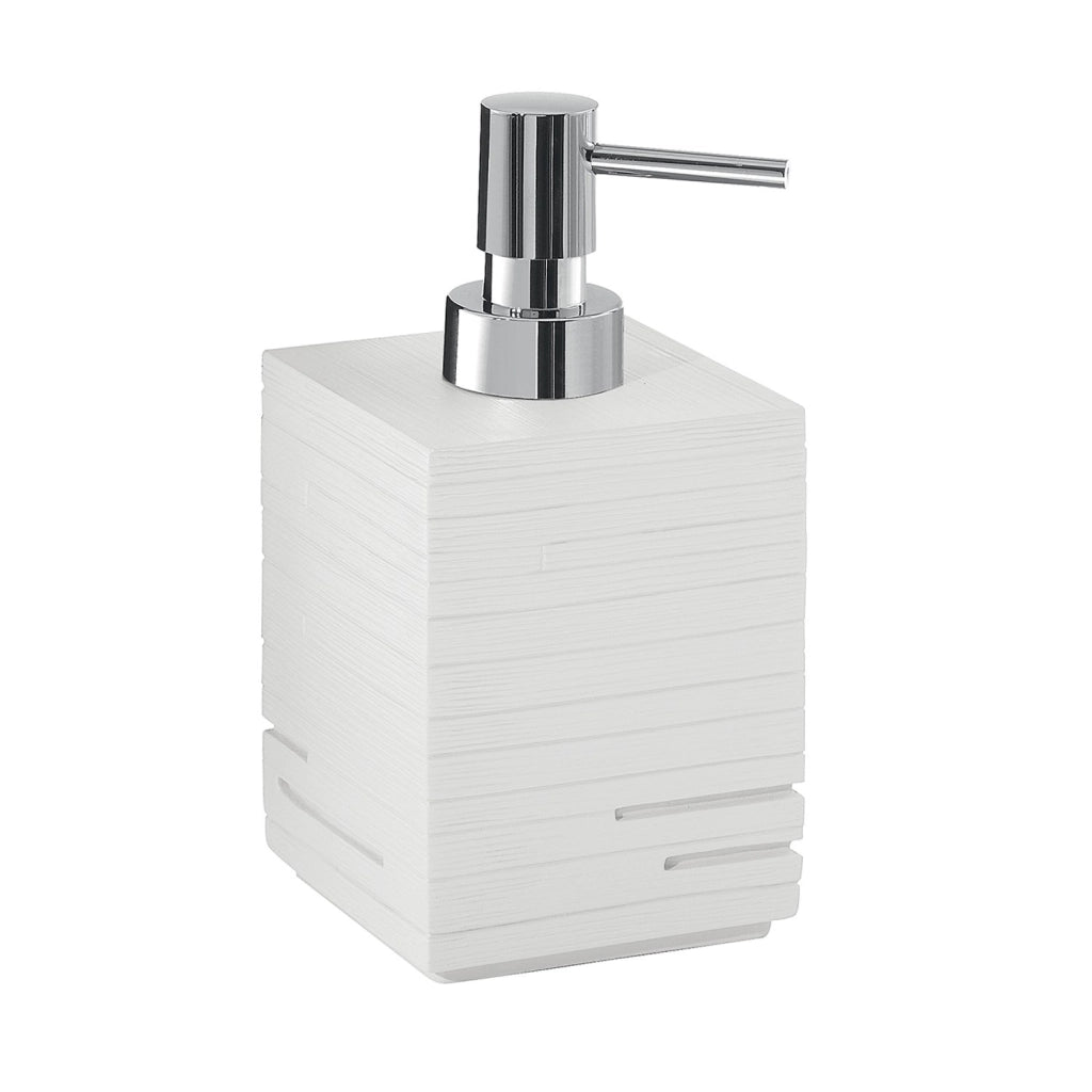 Dosasapone con erogatore in plastica d'appoggio in resina QU81 Gedy serie QUADROTTO Bianco