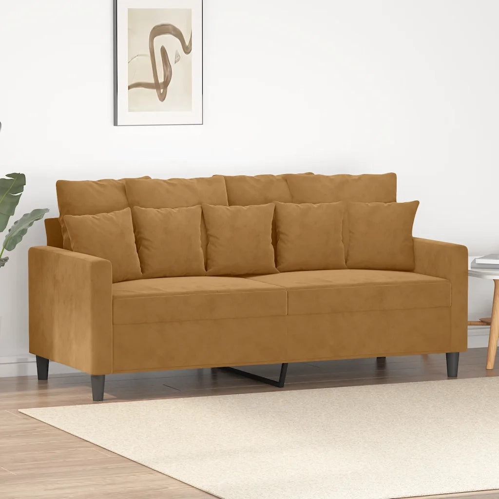 Divano a 2 Posti Marrone 140 cm in Vellutocod mxl 109117