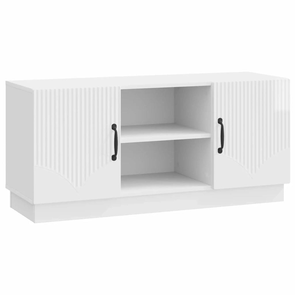 Mobile TV Bianco Lucido 102 x 34,5 x 47 cm Legno ingegnerizzato 895389