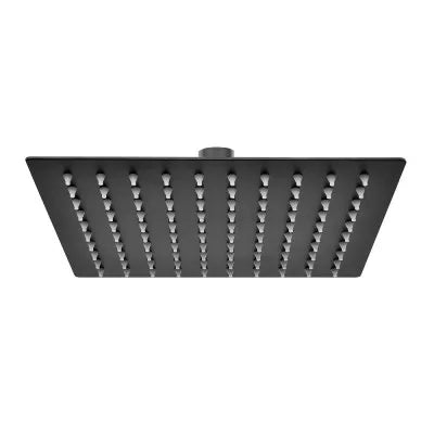 Soffione doccia quadrato 25x25 cm in acciaio inox nero opaco anticalcare