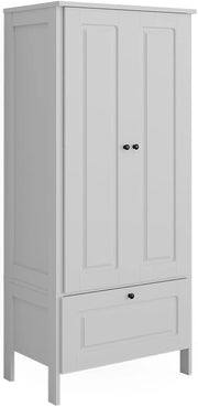 Guardaroba per bambini Ajaton, Bianco, 83.3 x 187 cm, per la conservazione di abbigliamento e accessori per bambini