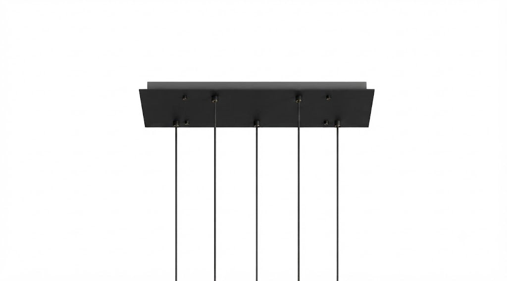 ROSONE RETTANGOLARE IN METALLO 60X35CM  5 FORI NERO