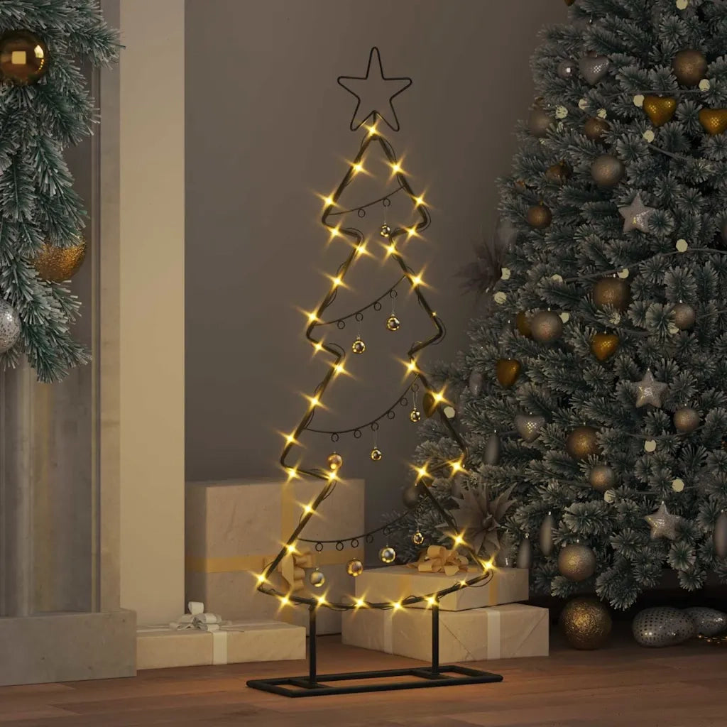 Albero di Natale in metallo con supporto Nero 90,5 cm Acciaio 42019187