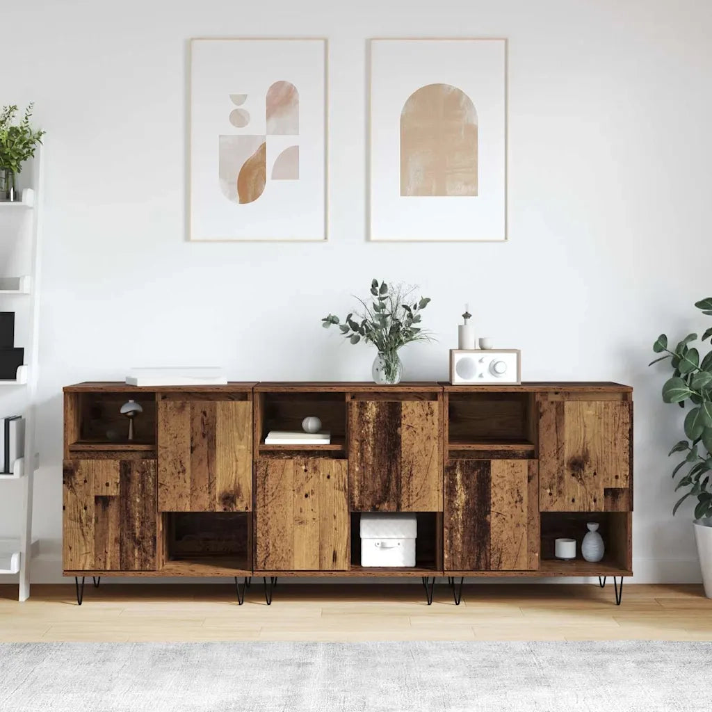 Credenza 3 pcs Legno vecchio 60 x 35 x 70 cm