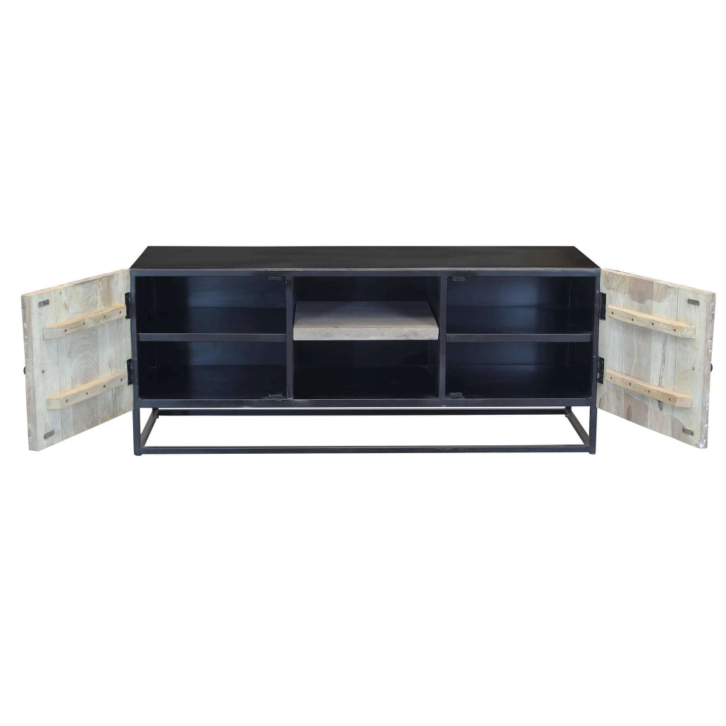 PORTA TV STANFORD IN LEGNO CON DECORO 140 X 46 X H 56 CM