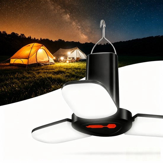 Lampada da campeggio portatile con luce LED per uso campestre e all'aperto
