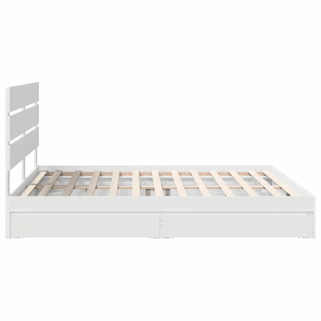 Letto con Contenitore Bianco 180 x 200 cm Legno multistrato