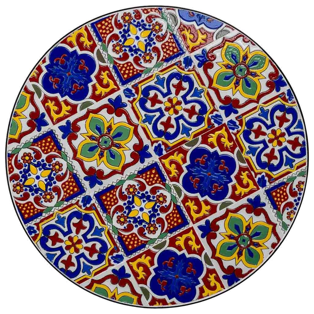 Tavolo e 2 sedie, metallo Blu, 60x60x75h cm, 38x46x90h cm